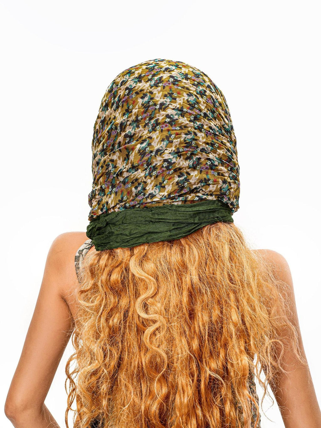 sugartiger Caramel Leopard Yellow Green Patchwork Floral Women's Scarves & Shawls