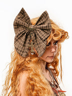 sugartiger Original Handmade Vintage Plaid Bow Slimming Headband Style Women's Headdresses