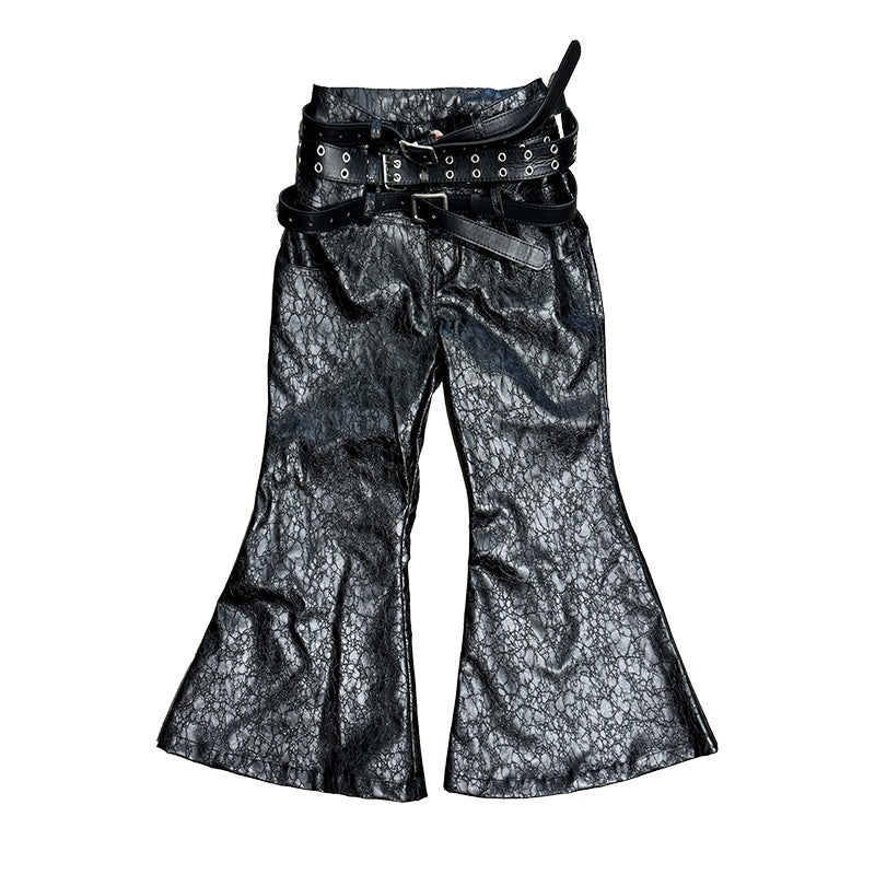 triSEGG_Crocodile_Embossed_Triple_Belt_Flared_Cropped_Women's_Leather_Pants_905224078443_MISSTT