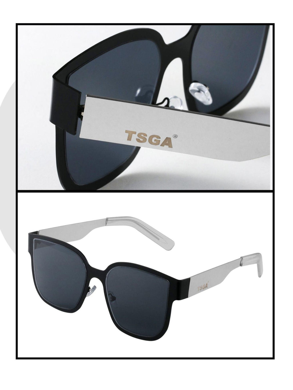 triSEGG Futuristic Metal Square Resin Women's Sunglasses