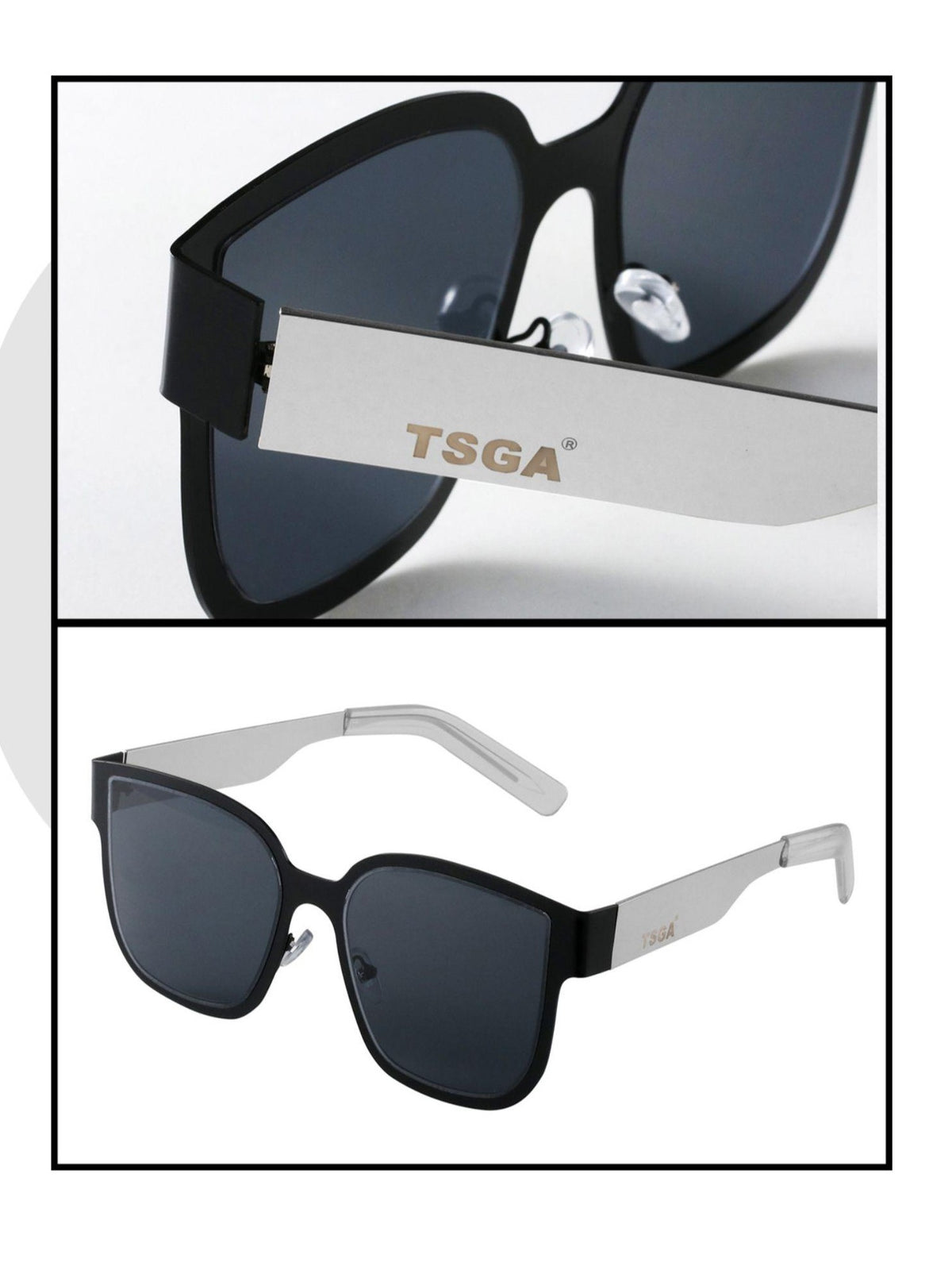 triSEGG Futuristic Metal Square Resin Women's Sunglasses