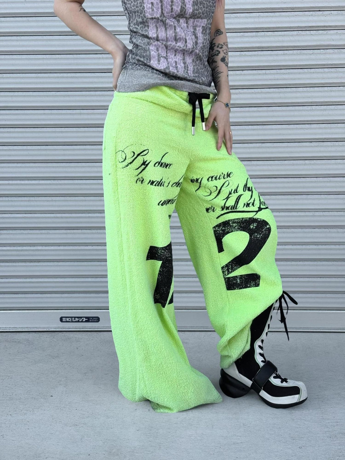 triSEGG Printed Drawstring Straight Leg Cotton Women's Sweatpants