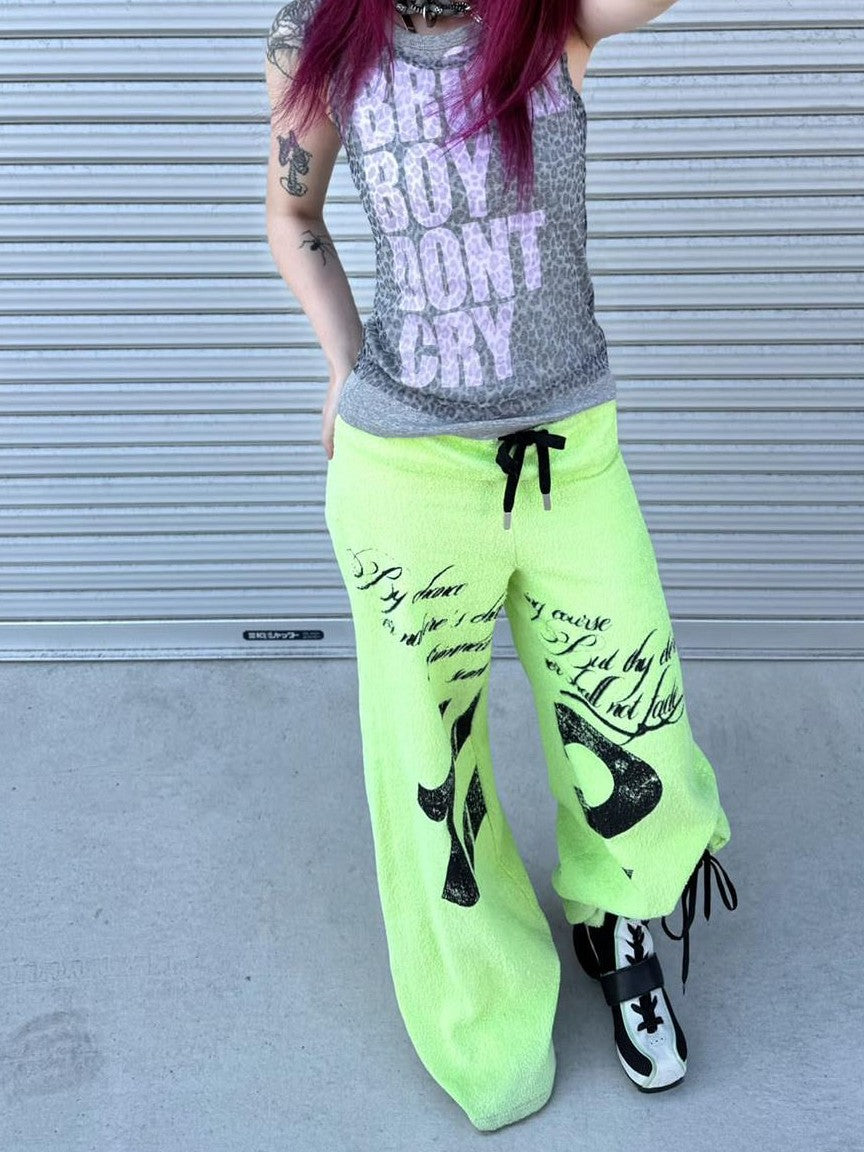 triSEGG Printed Drawstring Straight Leg Cotton Women's Sweatpants