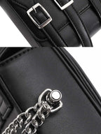 triSEGG Punk Metal Chain Rivet Studded Pu Square Cross Body Bags For Women's