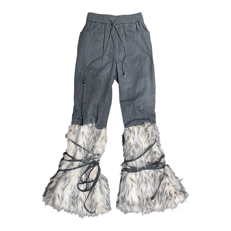 triSEGG_Washed_Faux_Fur_Panel_Drawstring_Loose_Fit_Women's_Denim_Wide-leg_Jeans_981469018548_MISSTT