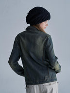 wear And tear Distressed Studded Zip Embroidered Slim Fit Women's Denim Denim Jackets
