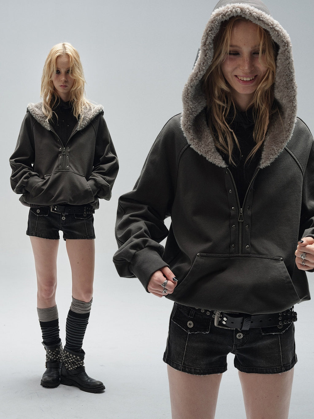 wear_And_tear_Faux_Fur_Panel_Half_Zip_Studded_Punk_Loose_Fit_Women's_Cotton_Hoodies_967128466693_MISSTT