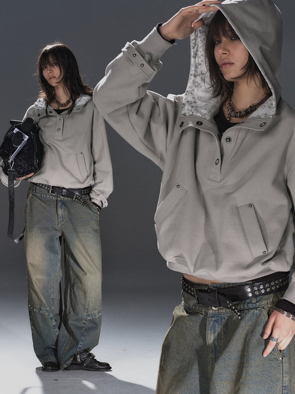 wear_And_tear_Leopard_Print_Rivet_Half_Placket_Hooded_Lace_Up_Cropped_Women's_Cotton_Sweatshirts_1007114003540_MISSTT