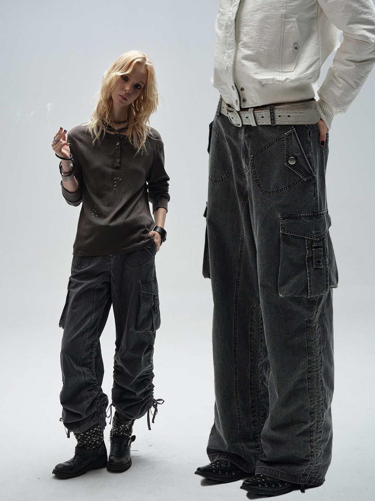 wear_And_tear_Punk_Distressed_Drawstring_Ruched_Studded_Multi_Pocket_Women's_Cotton_Wide-leg_Pants_959399968961_MISSTT