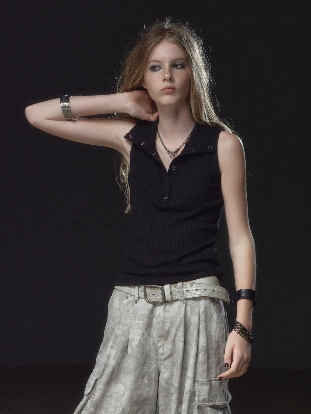 wear_And_tear_Punk_Half_Button_Multi_Wear_Textured_Black_Women's_Cotton_Tank_Tops_912311554595_MISSTT