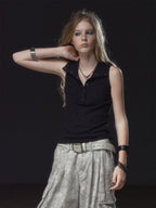 wear_And_tear_Punk_Half_Button_Multi_Wear_Textured_Black_Women's_Cotton_Tank_Tops_912311554595_MISSTT