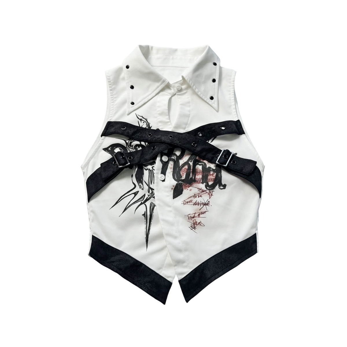 wsw_Punk_Print_Spliced_Sleeveless_Slim_Fit_Letter_Women's_Polyester_Blouses_1043667187225_MISSTT