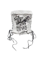 wsw Punk Street Print Lace Up Slim Cropped Cotton Blend Women's Tube Tops